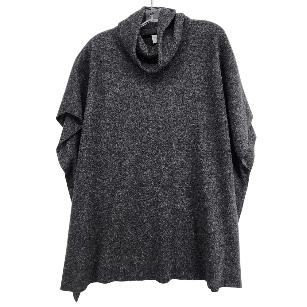 Gap XS/S Charcoal Gray Cozy Knit Poncho Cowl Neck Oversized Loungewear Cape